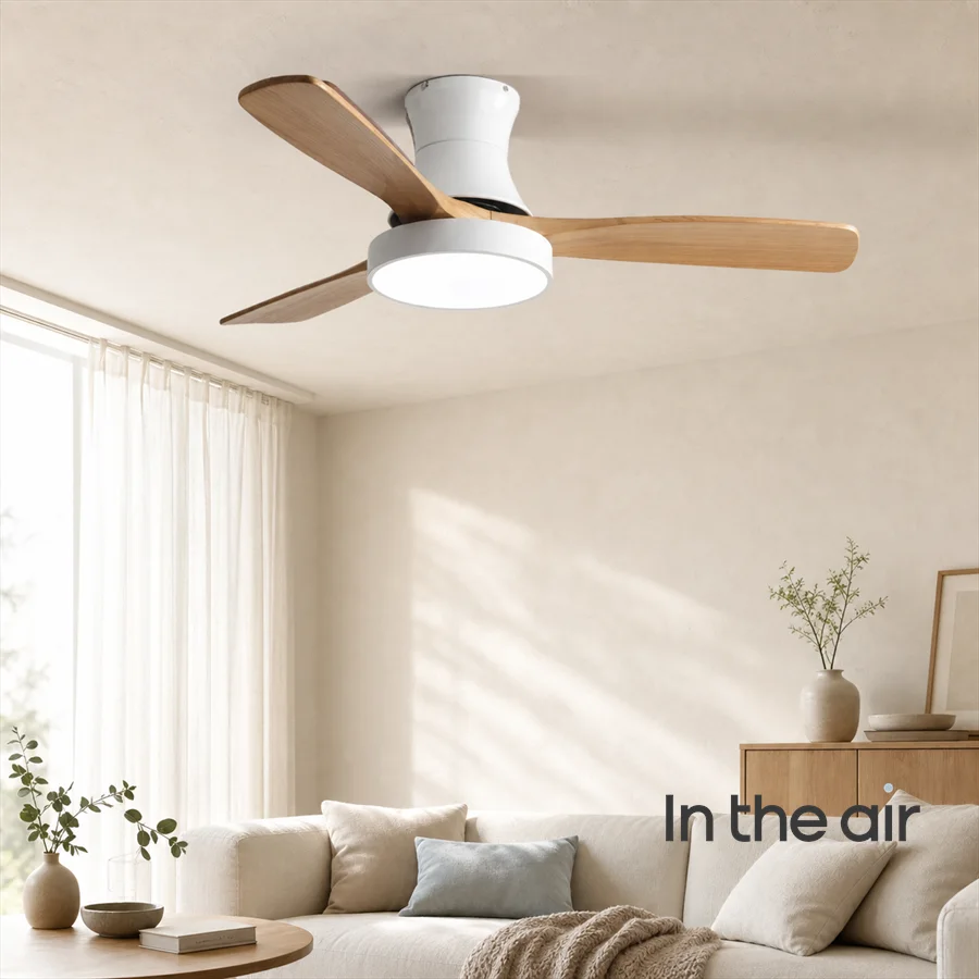 AIR1 ceiling fan with solid-wood blades
